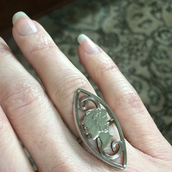 Sterling silver Olympia dime ring - Picture 1 of 4